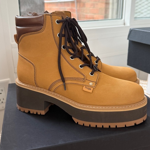 NEW $490 MAJE LEATHER BOOTS - Picture 4 of 7